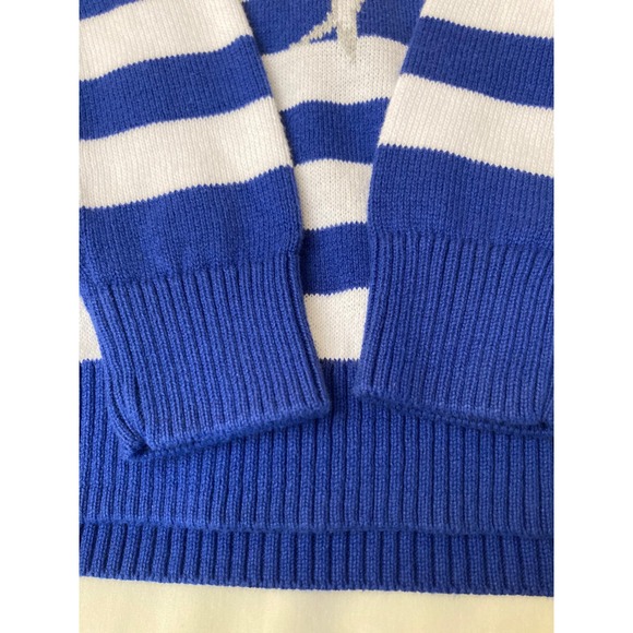 Alex Stevens Kids Blue White Striped Shark Christmas Sweater Size 6 - Picture 8 of 8